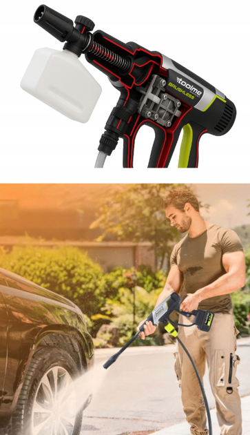 Акумуляторна мийка високого тиску Toolme TM280 PRO BRUSHLESS 450 Вт з алюмінієвою помпою, 2 АКБ 21В, піногенератор - зображення 9