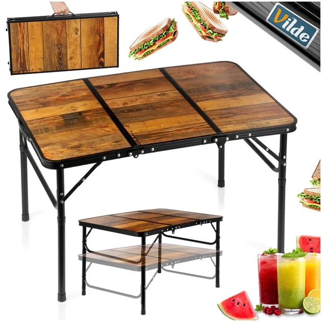Стіл туристичний Vilde 489402 розкладний 2в1 90 x 60 x 25/54,5 см Коричневий (5900670121669) - Фото 6 Стіл туристичний Vilde 489402 розкладний 2в1 90 x 60 x 25/54,5 см Коричневий (5900670121669) - зображення 6