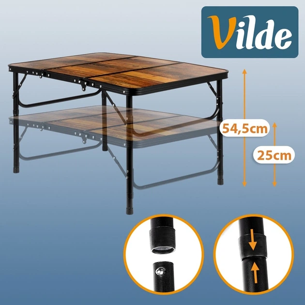 Стіл туристичний Vilde 489402 розкладний 2в1 90 x 60 x 25/54,5 см Коричневий (5900670121669) - Фото 8 Стіл туристичний Vilde 489402 розкладний 2в1 90 x 60 x 25/54,5 см Коричневий (5900670121669) - зображення 8