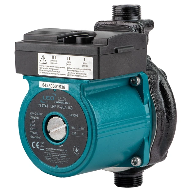Насос циркуляционный LEO 3.0 LRP15-90A/160 123Вт Hmax 9м Qmax 25л/мин чугун 160мм - Фото 6 Насос циркуляционный LEO 3.0 LRP15-90A/160 123Вт Hmax 9м Qmax 25л/мин чугун 160мм - изображение 6