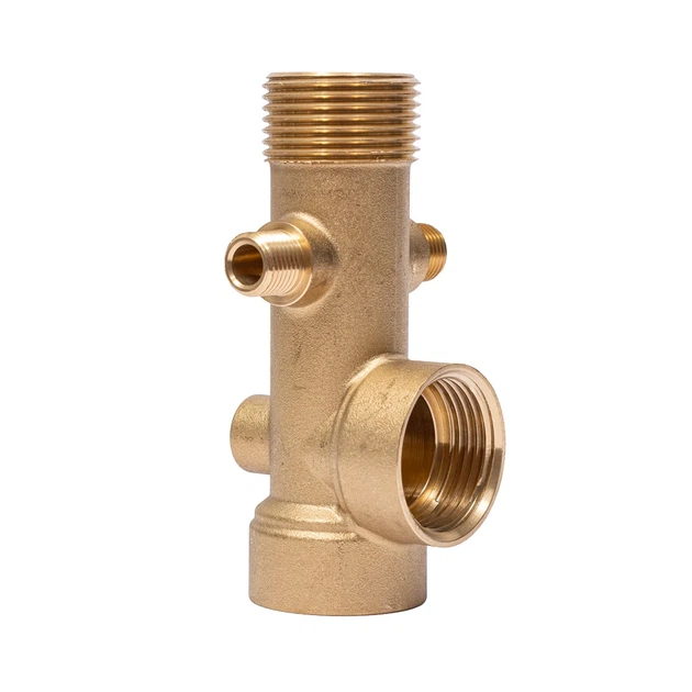 З'єднувач шестивихідний Aquatica 110мм 1"М×1/4"М×1/4"М×1"F×1"×1/4"F латунь - Фото 1 З'єднувач шестивихідний Aquatica 110мм 1"М×1/4"М×1/4"М×1"F×1"×1/4"F латунь - зображення 1