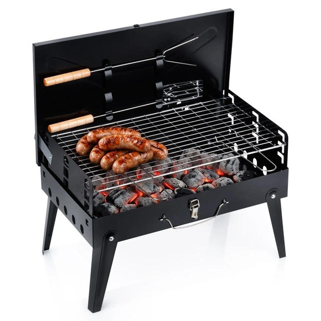 Grill węglowy Vilde 489377 składany przenośny w walizce 43 x 26 x 29 cm (5900670121287) - obraz 3