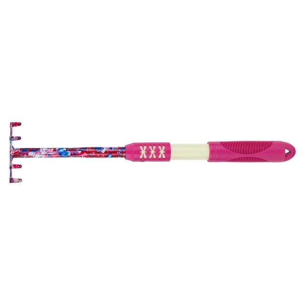 Грабли 5-ти зубые FLORA 5043154 сталь 31,5х8,8х7 см розовые - изображение 2