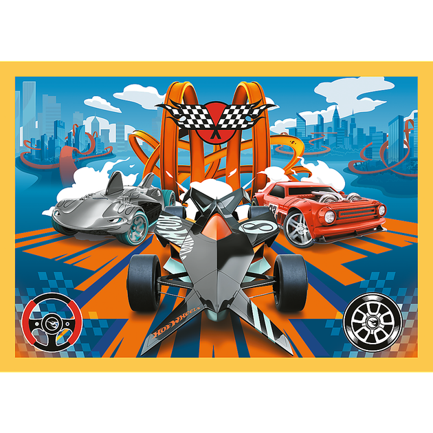 Zestaw puzzle Trefl 4 w 1 Hot Wheels pojazdy 35- 48-54-70 elementów (5900511346275) - obraz 4