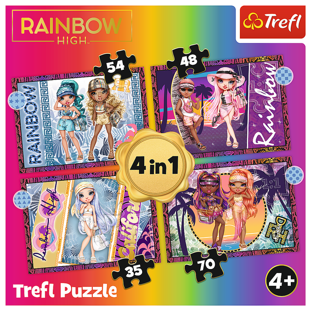 Набір пазлів Trefl 4 в 1 Модні ляльки Rainbow High 35-48-54-70 елементів (5900511346145) - зображення 2