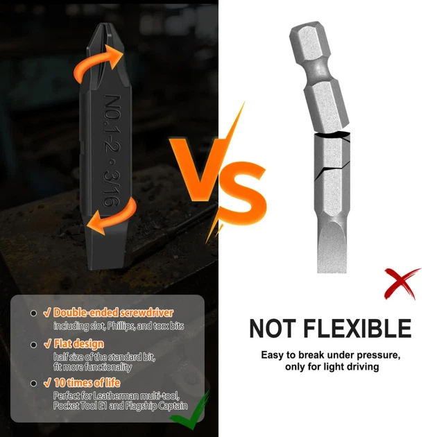 Набір біт NexTool Bit Kit AS2 10 шт інструментальна сталь S2 чорний 89,4х39,9 мм - зображення 2