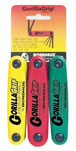 Набор шестигранников Bondhus GorillaGrip 12587 (2-8 мм), 12589 (5/64-1/4-дюйма), 12634(Torx T9-T40) - Фото 2 Набор шестигранников Bondhus GorillaGrip 12587 (2-8 мм), 12589 (5/64-1/4-дюйма), 12634(Torx T9-T40) - изображение 2
