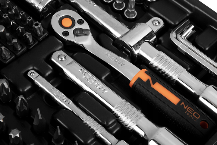 Набір інструменту, ключів/головок, 219 шт, Neo Tools 10-076 - Фото 6 Набір інструменту, ключів/головок, 219 шт, Neo Tools 10-076 - зображення 6