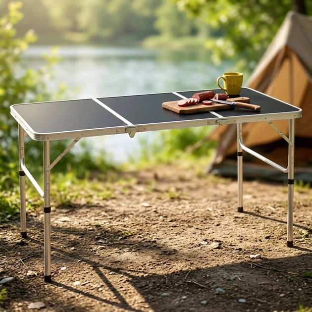 Стіл туристичний Vilde 489407 розкладний 2в1 120 x 60 x 34,5/65 см Графітовий (5900670121713) - Фото 10 Стіл туристичний Vilde 489407 розкладний 2в1 120 x 60 x 34,5/65 см Графітовий (5900670121713) - зображення 10