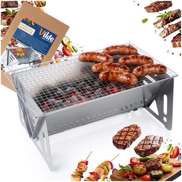 Grill węglowy Vilde 489384 składany stalowy 40 x 24 x 17 cm (5900670121355) - obraz 7
