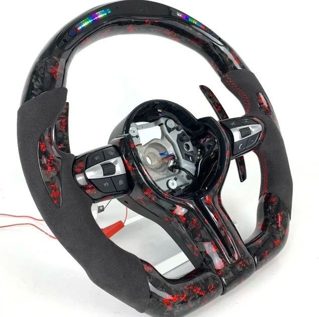 Кований Карбон Колір Червоний M Кермо + Led Екран BMW F20 F21 F22 F23 F30 F31 F32 F33 F36 X3 F25 F26 F15 F16 Руль - зображення 2