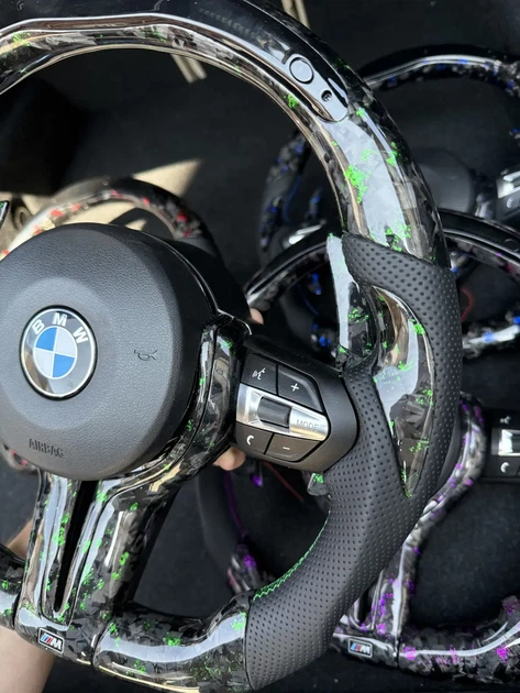 Кованый Карбон Цвет Зелёный M Руль + Led Экран BMW F20 F21 F22 F23 F30 F31 F32 F33 F36 X3 F25 F26 F15 F16 Руль - изображение 3