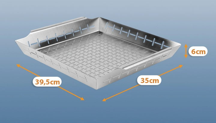 Koszyk do grillowania Vilde 489420 stal nierdzewna 39.5 x 35 x 6 cm (5900670122420) - obraz 6