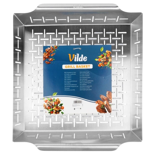 Koszyk do grillowania Vilde 489420 stal nierdzewna 39.5 x 35 x 6 cm (5900670122420) - obraz 8