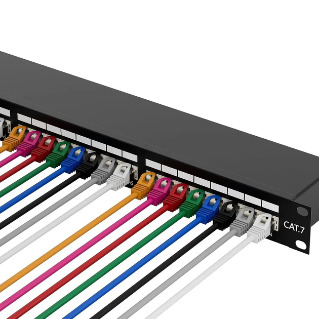Патч-панель FGB CAT7 24 порта RJ45 1U 19", экранированная Patch Panel, 10Gbps, LSA+, для серверного шкафа - изображение 6