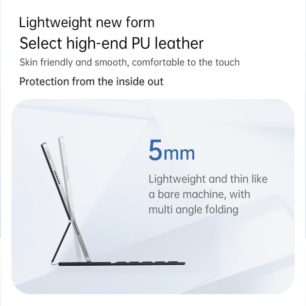 Чехол клавиатура для iPad Pro 12.9" (3-6 пок) и iPad Air 13" (2024) Magnetic Bluetooth Folio, Серый Space Grey - изображение 6