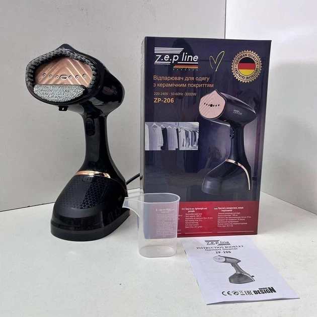 Ручной отпариватель для одежды Zepline ZP-206 3000W парогенератор портативный для вертикальной глажки Черный - Фото 4 Ручной отпариватель для одежды Zepline ZP-206 3000W парогенератор портативный для вертикальной глажки Черный - изображение 4
