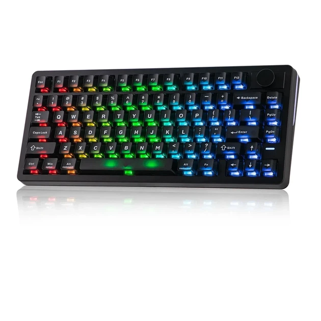 Беспроводная магнитная клавиатура Epomaker HE75 V2 Black, 75%, Hall Effect, Rapid Trigger, 8000 Гц, RGB, (2.4G/Bluetooth/USB) - изображение 4