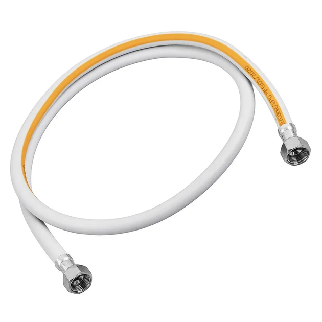 Шланг для газа 1/2"ГГ 400 см ZERIX ZHG-01-FF1/2"-400 ПВХ белый с желтой полосой (ZX6164) - изображение 2