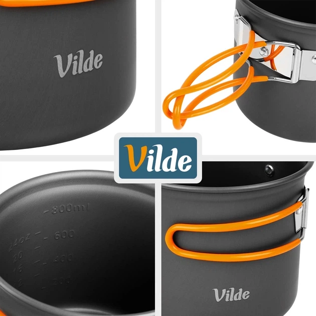Набір туристичного посуду Vilde 489426 800/450 мл Сірий (5900670122499) - Фото 4 Набір туристичного посуду Vilde 489426 800/450 мл Сірий (5900670122499) - зображення 4