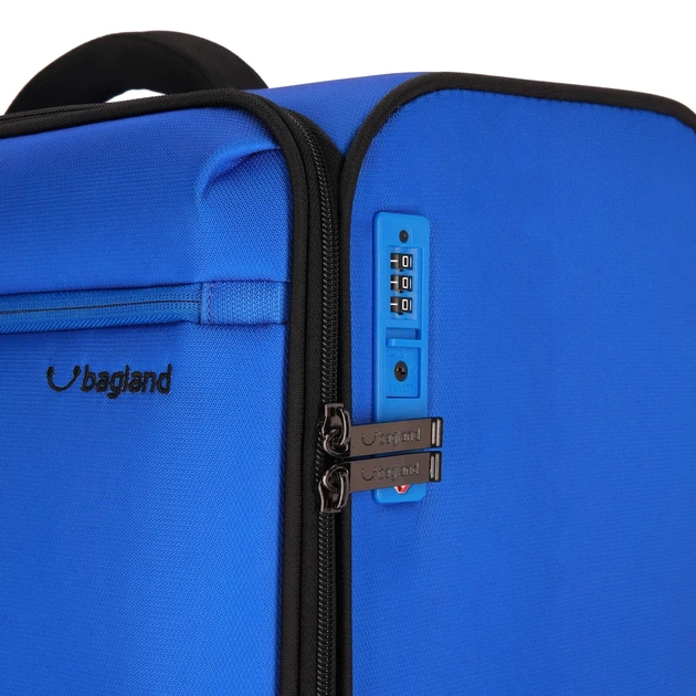 Чемодан Bagland Stella L 77 л полиэстер 900D PVC синий - изображение 10