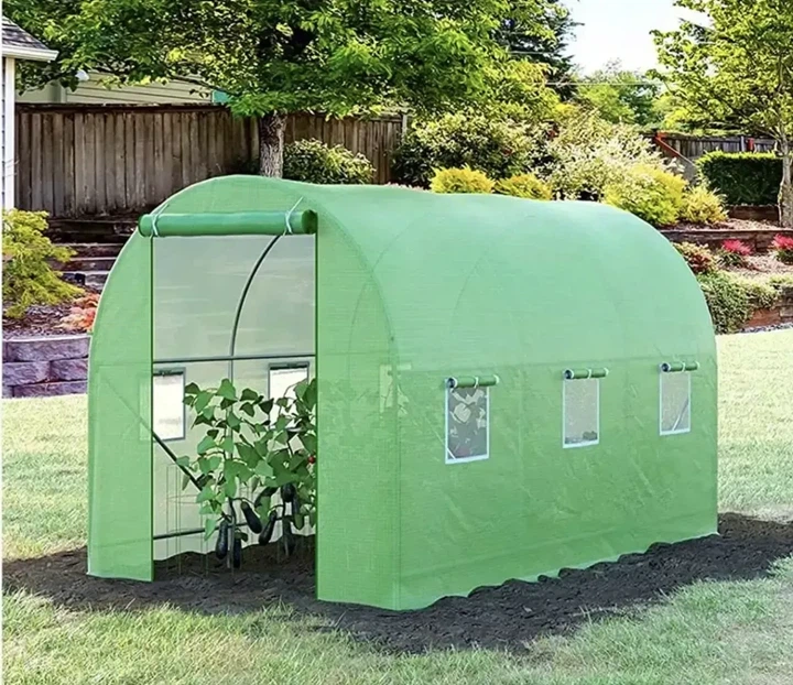 Теплиця садова 6 м² 3×2×2 м 6 вікон армована плівка 140 г/м² UV-4 оцинкований каркас 19 мм Зелена (P0021) - изображение 5