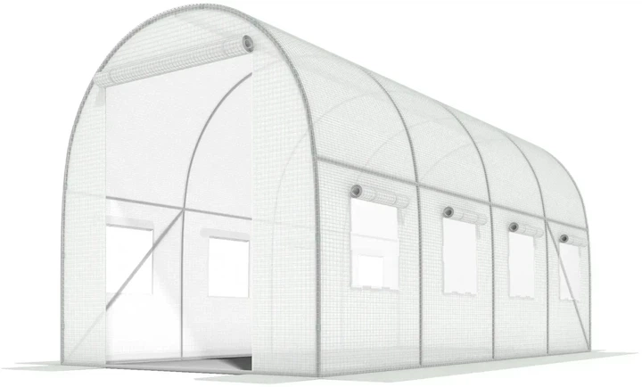 Теплиця садова 10 м² 4×2.5×2 м армована плівка UV-4 оцинкований каркас Біла (1560) - Фото 3 Теплиця садова 10 м² 4×2.5×2 м армована плівка UV-4 оцинкований каркас Біла (1560) - изображение 3