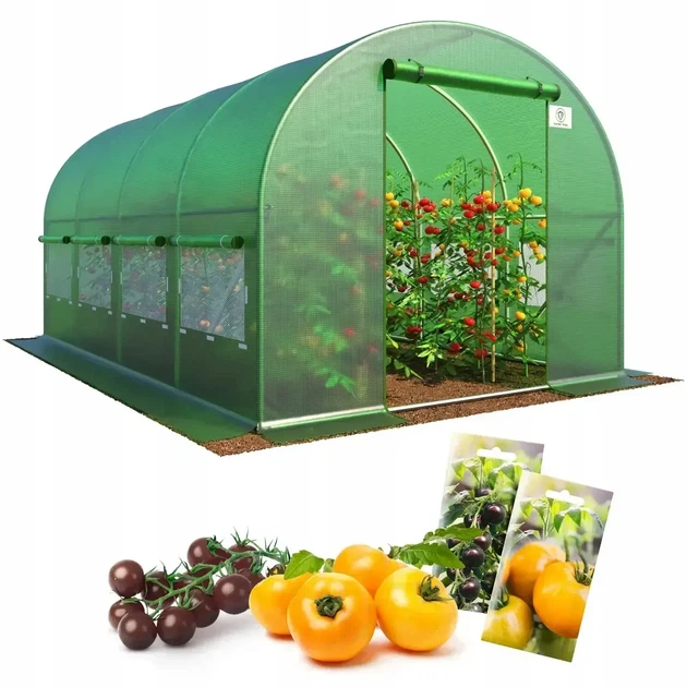 Теплиця садова 10 м² 4×2.5×2 м армована плівка 140 г/м² UV-4 оцинкований каркас Зелена (P0025) - Фото 2 Теплиця садова 10 м² 4×2.5×2 м армована плівка 140 г/м² UV-4 оцинкований каркас Зелена (P0025) - зображення 2