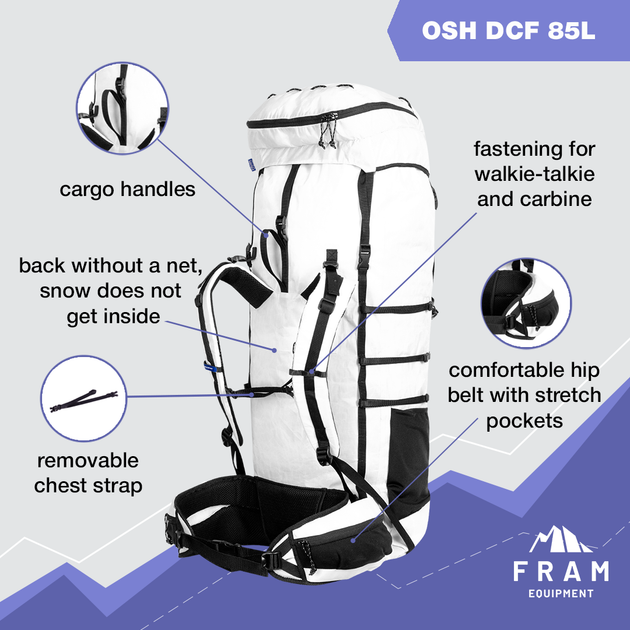 Ультралегкий рюкзак Osh DCF 85L - зображення 11