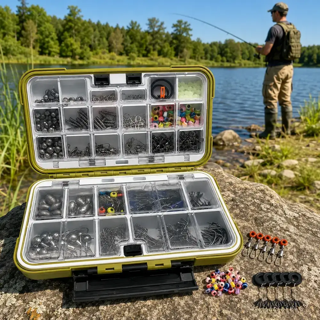 Набір рибальських снастей 410 елементів fishing set універсальний комплект для риболовлі з аксесуарами - зображення 4