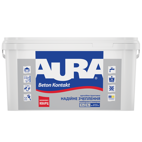 Адгезионная грунтовка AURA Beton 7 кг (5л) - Фото 1 Адгезионная грунтовка AURA Beton 7 кг (5л) - изображение 1