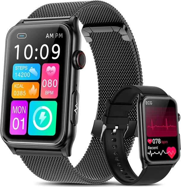Смарт-годинник Marsyu 2026 1.57" Bluetooth дзвінки, тонометр, пульс, SpO2, монітор сну, 120 спортивних режимів, IP67, Android/iOS - зображення 2