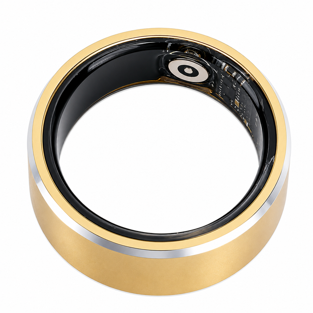 Умное кольцо Smart Ring IP68 для мониторинга здоровья и активности, фитнес-трекер Bluetooth для Android и iOS, золотое, размер 10 - изображение 6