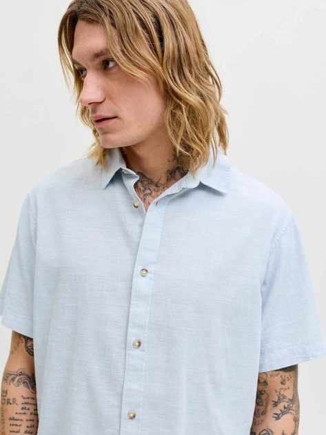 Рубашка повседневная JACK & JONES 11264550 Голубой M JNJ898 - Фото 3 Рубашка повседневная JACK & JONES 11264550 Голубой M JNJ898 - изображение 3
