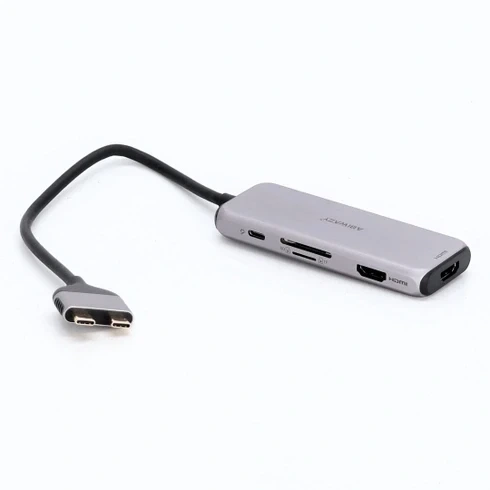 Док-станція хаб Abiwazy 8 в 2 для MacBook Pro та MacBook Air, USB-C адаптер з 2 HDMI, 3 USB 3.0, PD 100W, SD/TF, колір сірий - Фото 6 Док-станція хаб Abiwazy 8 в 2 для MacBook Pro та MacBook Air, USB-C адаптер з 2 HDMI, 3 USB 3.0, PD 100W, SD/TF, колір сірий - зображення 6