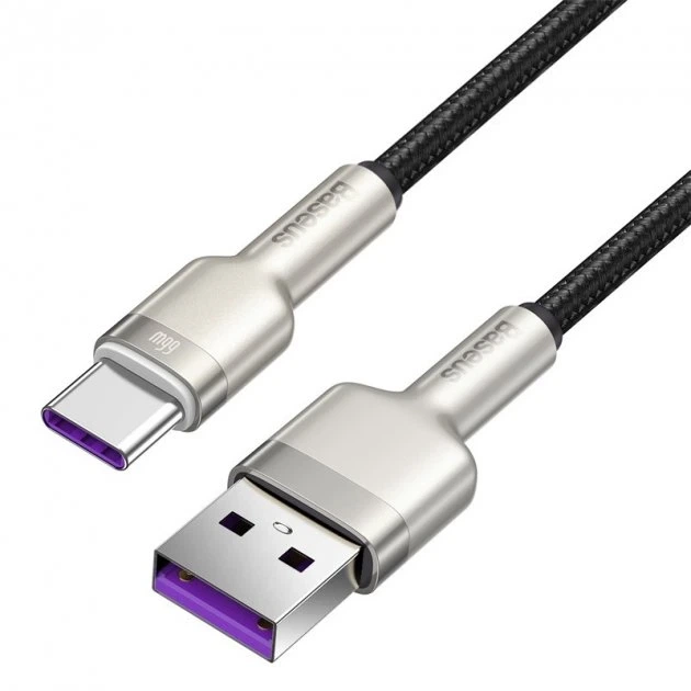 Кабель Baseus Cafule Series Metal Data Cable USB to Type-C 66W 1m Black - Фото 3 Кабель Baseus Cafule Series Metal Data Cable USB to Type-C 66W 1m Black - зображення 3