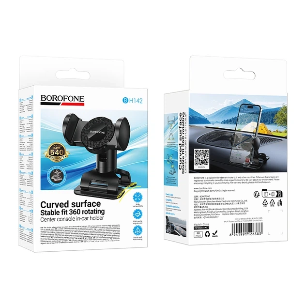 Автомобильный держатель для телефона BOROFONE BH142 Support pull clip car holder на торпеду и козырек приборной панели с вращением на 360° Черный - изображение 6