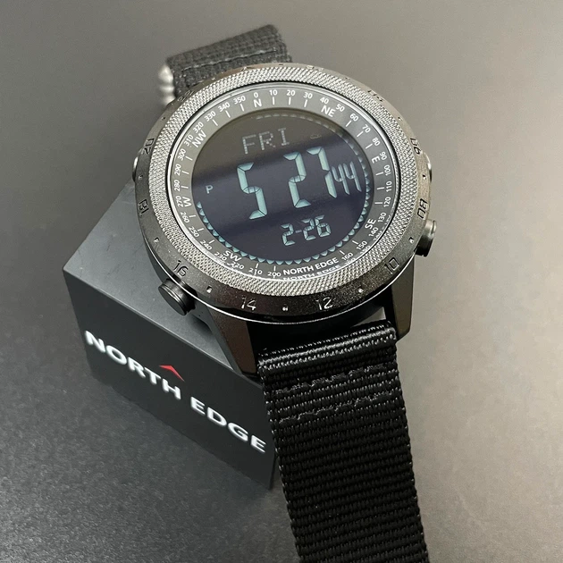 Наручные часы North Edge Desert 5BAR с компасом, металл, черный, 46x14 мм - изображение 3