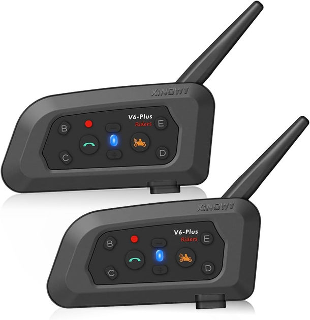 Мотогарнітура Moshono V6 Plus Bluetooth 5.1 для шолома, інтерком до 6 осіб, 1500 м, ANC, IP65, акумулятор 850 мАг, чорна - зображення 3