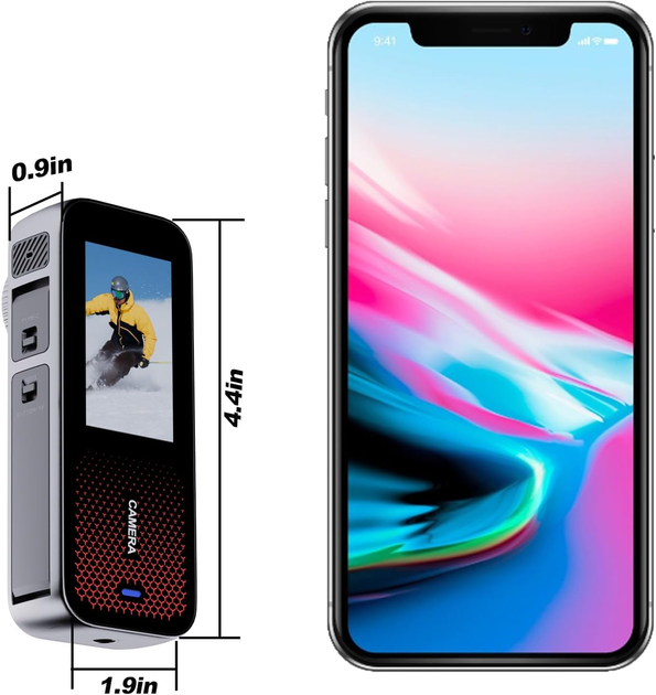 Екшн-камера Xilecam Dual Screen 1080p: два екрани, захист від дощу, 2 АКБ по 1350 мАг + карта 32 ГБ та аксесуари - зображення 8