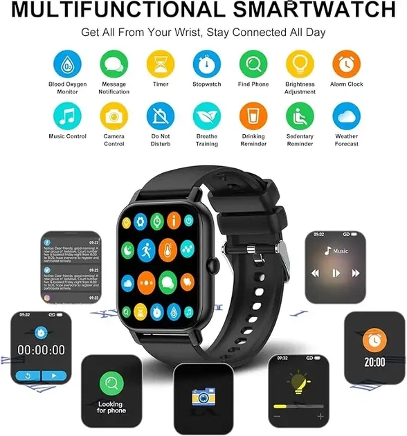 Смарт-годинник Nerunsa P66D 1.85" HD Bluetooth | Дзвінки, 110+ спортивних режимів, IP68, пульсометр, для Android/iOS - зображення 6