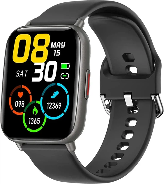 Смарт-годинник FMK 1.72" Bluetooth з дзвінками, IP68, пульсометр, SpO₂, тиск, фітнес-трекер для Android та iPhone, чорний - Фото 2 Смарт-годинник FMK 1.72" Bluetooth з дзвінками, IP68, пульсометр, SpO₂, тиск, фітнес-трекер для Android та iPhone, чорний - зображення 2