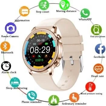 Смарт часы Colmi V23 PRO Gold с тонометром, термометром и пульсометром, женские умные часы IP67 золотые - изображение 7