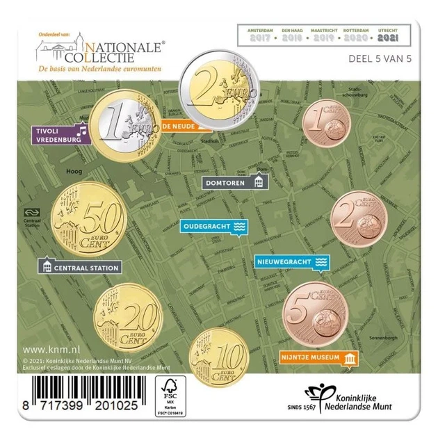Річний набір, монети євро Нідерланди. Утрехт 2021. Annual Euro Set Netherlands UNC - Фото 2 Річний набір, монети євро Нідерланди. Утрехт 2021. Annual Euro Set Netherlands UNC - изображение 2