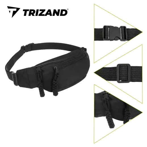 Спортивная сумка бананка 2 л для активного отдыха черный Trizand LS-1855 - изображение 4
