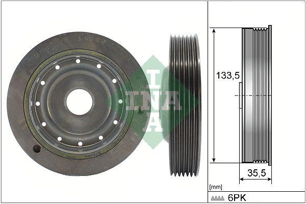 Шків колінвалу Renault Megane I/Kangoo 1.6 16V 97-, K4M/K4J 544009110 , Schaeffler INA - Фото 2 Шків колінвалу Renault Megane I/Kangoo 1.6 16V 97-, K4M/K4J 544009110 , Schaeffler INA - зображення 2