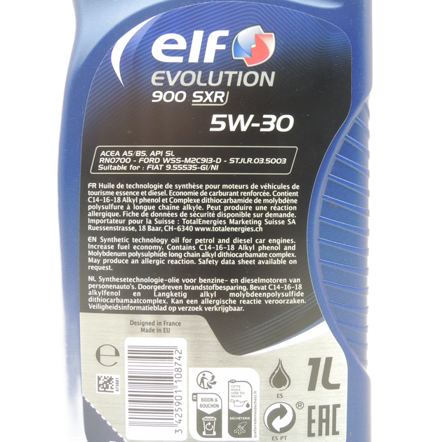 Олива моторна синтетична Elf Evolution 900 SXR 5W-30, 1л ( 213888 ) - изображение 3