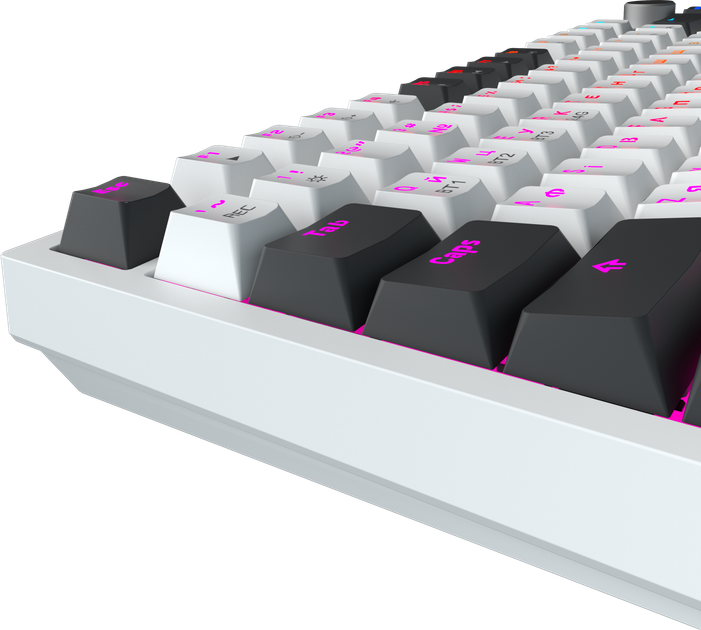 Клавіатура бездротова GamePro Asgard Valhalla Pro QLAB Sakura Switch RGB Bluetooth/Wireless/USB-C White (MK160-W-D-QS-PRO) - зображення 5