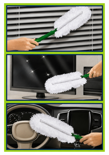 Щітка для прибирання пилу піпідастр Pronto Fluffy Duster Starter Pack – тримач + 2 змінні насадки - изображение 3