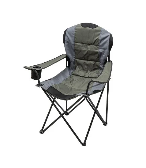 Кресло портативное NeRest Турист NR-34 складное с подстаканником Oxford 600D серое с хаки - изображение 2